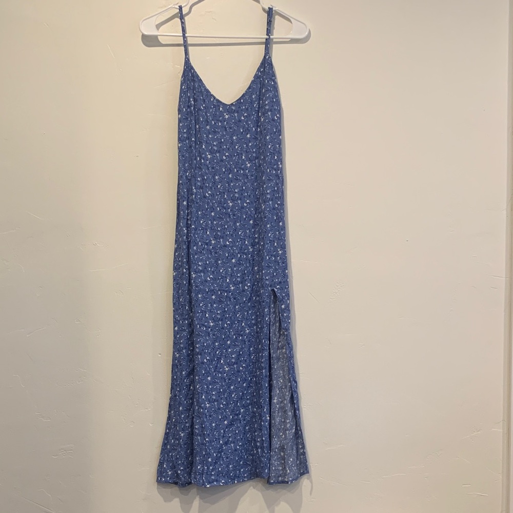 Blue floral Reformation Midi dress